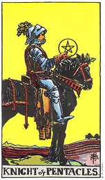 Ridder van pentagrammen, tarotgedicht en tarotkaart